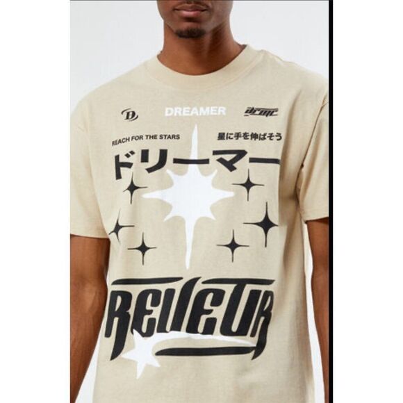 Pacsun Cream Cotton Stars & Dreams Graphic Short Sleeve T-Shirt Size S (Unisex) - Picture 7 of 7